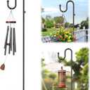 74" Shepherds Hook Stand: Hanging Wind Chimes, Bird Feeders, Plants, Lanterns and Wreath, Adjustable Free Standing Pole Holder with Heavy Duty Base for Indoor & Outdoor, Holds Up to 20 LBS