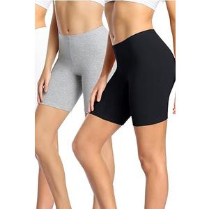 wirarpa Women's Cotton Boy Shorts Underwear Anti Chafing Soft Biker Short Plus Boy Shorts Panties 2 Pack (Medium, 00-multicolor41-2 Pack)