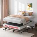 SHLAND Queen Box Spring 7 Inch Low Profile Queen Size Bed Base, 3000 lbs Black Heavy Duty Metal Mattress Foundation with Easy Clean Fabric Cover, Easy Assembly