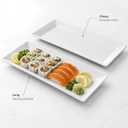 12" Rectangle Salad Plates Set of 4, Dinner Plates, Porcelain Serving Platters, for Appetizer, Dessert, Dinner, Sushi, Snack, Pasta, Serving, Oven Dishwasher Safe, 31.5*15.5*2cm