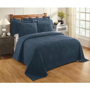 Better Trends 1 Piece Chenille Bedspread King Size 100% Cotton Chenille Bedding Lightweight Classic Stripe Pattern Bedroom Decor Jullian Collection (Teal)