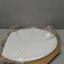 MAYFAIR 1844CP 000 Toilet Seat with Chrome Hinges will Never Come Loose, ELONGATE , White
