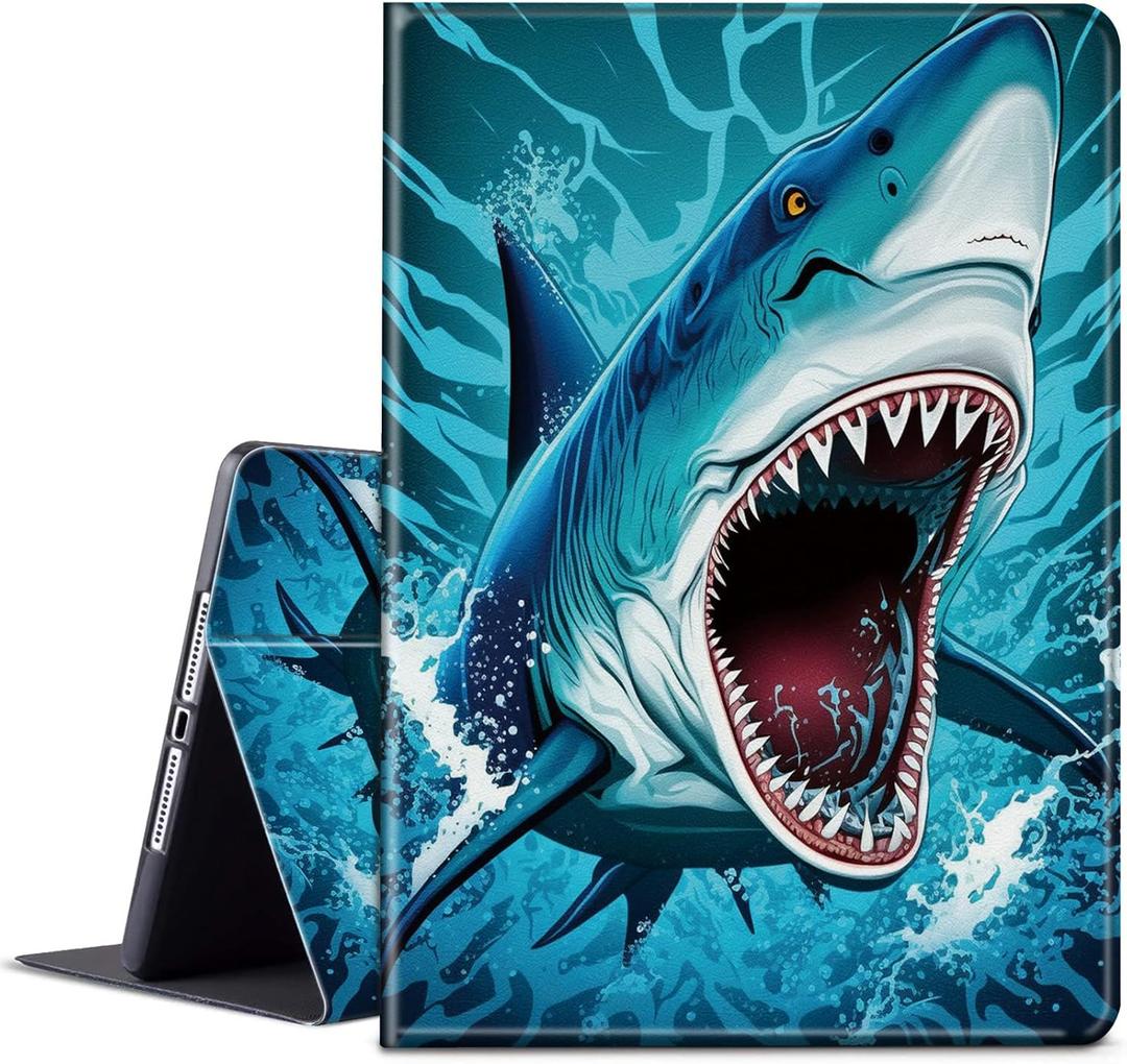 for iPad (A16) 11th Generation Case 11 inch 2025 for iPad 10th Generation Case 10.9 inch 2022 with Adjustable Stand & Auto Wake/Sleep Feature Smart Protect Cover - Shark Fish