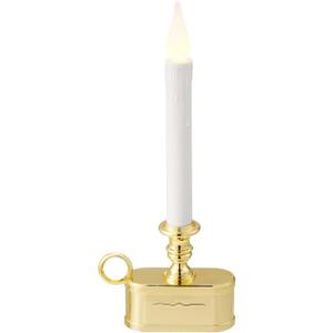 Battery Operated Candles with Flickering Flame 1 Tier LED Window Candle 10.5 Inch Hight with Automatically Timer 8 Hours On/16 Hours Off, Gold Shine for Xmas Festival