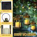 12 Set 10 Inch Bronze Decorative Candle Lanterns Bulk Lanterns Centerpiece with LED Flameless Candle Indoor Outdoor Battery Powered Hanging Lights for Wedding Mother Day Party Decoration