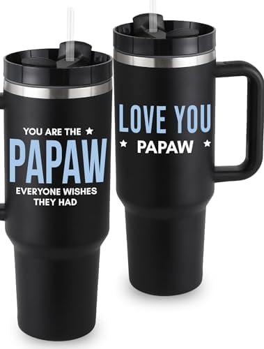 Papaw Tumbler 40oz, Best Pawpaw Gifts From Grandchildren, Papaw Coffee Mug, Unique Gifts From Grandkids, Ideal for Fathers Day, Birthday, Christmas, Gift Ready