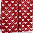 Breling 2 Pcs Valentine's Day Plaid Heart Hand Towels Red White Cute Bathroom Towels 100% Cotton Highly Absorbent Soft Kitchen Dish Valentine Gift for Anniversary Wedding Decorative, 13 x 29 Inch