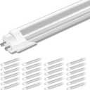 24 Pack T8 LED Bulbs 4 Foot, Daylight 6000K, 40 watt Equivalent, Ballast Bypass, Dual Ended Type B Light Tube, LED Fluorescent Tube Replacement T8 T12, Not-dimmable