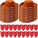 Unittype 18 Sets Cowboy Hats and Bandanas Bulk Kids Western Cowboy Costume Accessories Kids Party Supplies(Brown, Red)