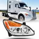 Chrome Kenworth T680 Headlights 2022 2023 2024 Replacement Right Passenger Side [Included All Bulbs] DOT SAE Approved Headlights Assembly (Right Passenger Side)