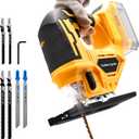 Jig Saw for De-walt 20V Max Battery, Cordless Jigsaw Tool with 45 Bevel Cuts & 3 Orbital Motions, Up To 2900 RPM, Brushless JigSaw for Straight/Curve/Circle Cutting(Battery Not Include)