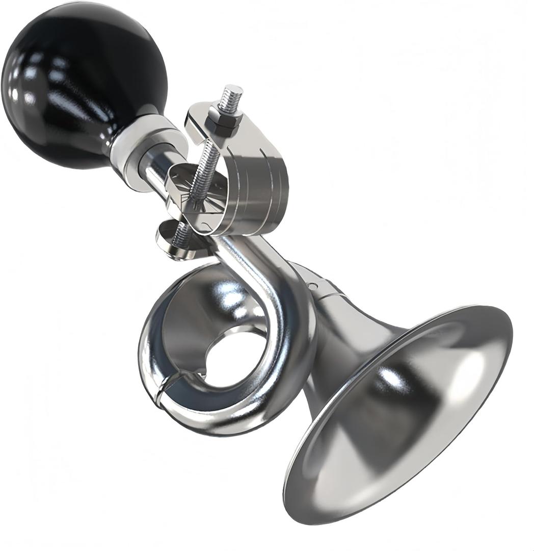 Kids Bike Horn, Metal Snail Bugle Funny Horn,Retro Air Clown Horn,Classic Vintage Metal Twist Loudspeaker Siren Hooter Snail Air Horn for Golf Cart Bicycles,Kids & Adults Christmas Party Gift