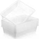 Hoteam 18 Pcs Flat Storage Organizer Bins Letter Size Paper Tray Classroom Storage Plastic Art Trays Classroom Pencil Organizer Baskets for School Office Teacher Book Organization(White)