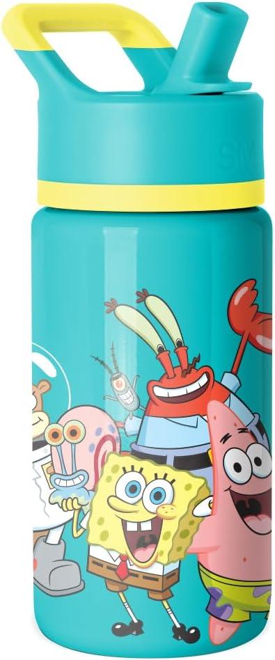 Simple Modern Kids Summit Water Bottle with Straw Lid | SpongeBob 14oz Insulated Stainless Steel Cup for Boys, Girls, School | SpongeBob Pals