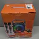 Karaoke Machine, Portable Bluetooth Speaker with 2 Wireless Microphones for Adults & Kids with Lights, Karaoke Microphone with PA System Supports USB/TF/FM/AUX for Home Party Home System Packages (Black)