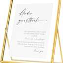 Calculs Gold Glass Picture Floating Frames 10x8 inches for Party Table Decoration Sign Wedding Inspo Audio Guest Book Welcome Sign Holder for Photobooth