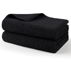 HOMEXCEL Professional Large Microfiber Car Drying Towels 2 Pack, Lint Free, Scratch Free, Highly Absorbent Drying Towel for Cars, SUVs, RVs, Trucks, and Boats,31" x 24", Black