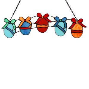 Amazon.com: HomeBeauty PA0018 Colourful Eggs Stained Glass Window Hanging,Tiffany Style Panel Handcrafted Ornament for Easter Holidays Party ...