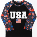 American Flag Shirts for Women Patriotic Tshirts 4th of July Shirt Girls USA Outfits Stars Stripes Tee Tops, L