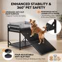 25"x18.5" Dog Bed with Ramp, Retractable Ramp Pet Bed with Roller Track, Dog Sofa Bed with Storage & Washable Cushion, Removable Non-Slip Ramp for Small Dogs Cats, Indoor Bedside Perch