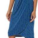 Amazon Essentials Women's Sleeveless Crossover Twist Neck Faux Wrap Dress (Medium, Bright Blue Floral)