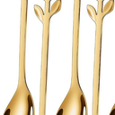 Gold Tulip/Rose Handle 12Pcs Mini Coffee Spoons Set - 6" Stainless Steel for Espresso, Tea, Dessert - Ideal for Demitasse & Small Servings