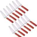 Tosnail 12 Pack Stainless Steel Pie Server Pizza Spatula Cake Cutter Slicer with Wooden Handle