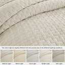 palassio Beige 100% Cotton Quilt King Size Bedding Sets with 2 Pillow Shams, Textured Lightweight Soft Bedspread Shabby Chic Coverlet, Neutral Quilted Comforter Bed Cover for All Season, 3 Pieces