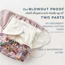 Esembly Cloth Diaper Cover - Reusable Swim Diaper, Waterproof, Breathable - Adjustable Outer Layer Over Absorbent Inner for Blowout Protection - Lattice, Size 2 (18-35lbs)