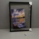 ONE WALL 18x24 Inch Floating Frame, Black Wood Double Glass Float Picture Frame Display 11x14/11x17/12x18/13x19/16x20 Photos Plant or Petal Specimens for Wall Hanging - Mounting Kit Included