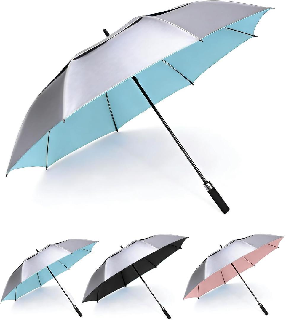 MRTLLOA Extra Large Golf Umbrella, 54/62/68/72 Inch Automatic Open, Oversize Double Canopy Vented Windproof Waterproof Sports Umbrellas for Rain
