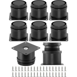 HDAJY 8-Pack 2 Inch Furniture Legs, Stainless Steel Legs for Furniture + 32pcs Screws, Black