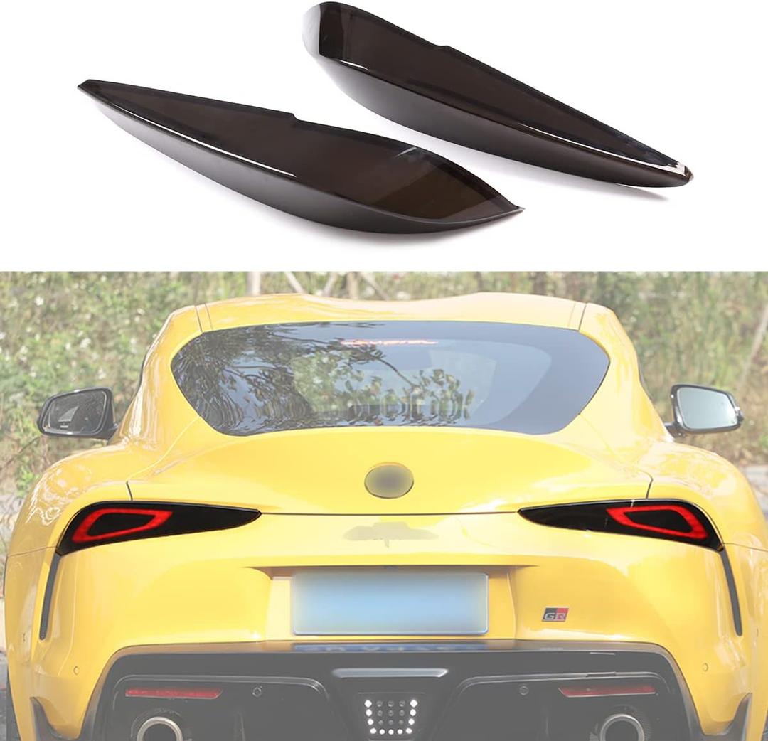 Car Taillight Cover Fit for Toyota Supra GR A90 A91 MK5 2019-2026, Smoked Taillight Shell Trim Cover, Rear Tail lamp Decorative Protection Trim, 2Pcs, Transparent Gray