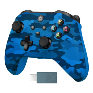 IWGAME Wireless Controller for X-BOX, Gaming Controller Support Turbo/3.5MM Audio Jack/Dual Vibration, Controller Compatible with X-BOX One/ One S/X, X-BOX Series S/X, PC, IOS, Android Platforms,with 2.4g Adapter(Blue Camo)