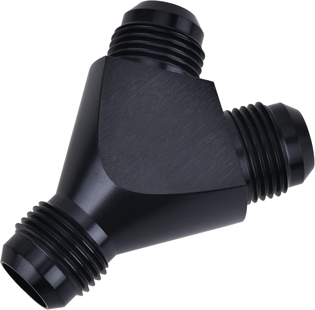 EVIL ENERGY 8AN Y Block Flare Fitting Adapter Union Splitter Black