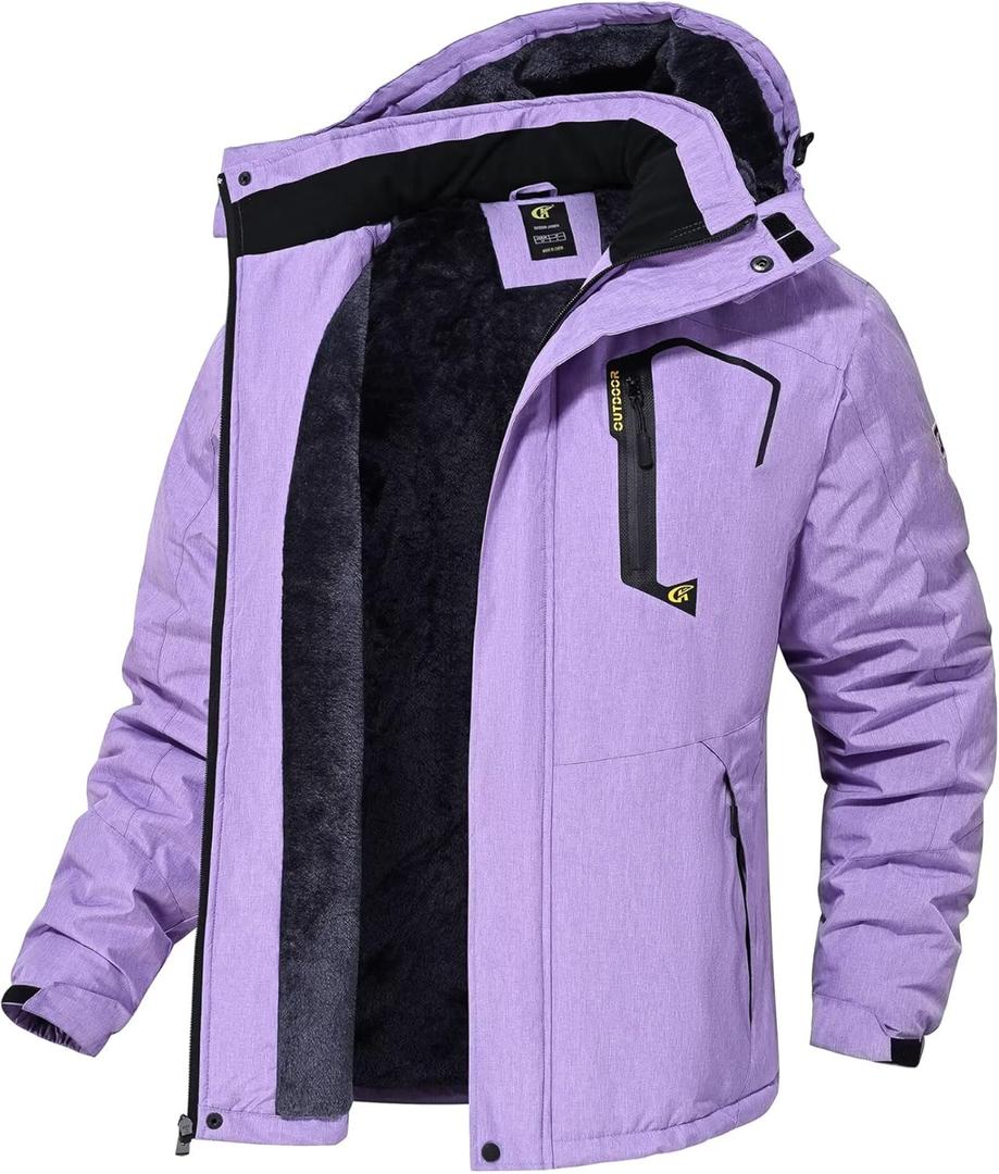 QPNGRP Mens Waterproof Ski Snowboard Jacket Winter Windproof Snow Coat (Small, Cation Purple)