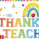 Colorful Thank You Teachers Backdrop Banner 73 x 43 Inch Happy Teachers Appreciation Week Party Background Banner Thank You Teachers Party Decorations Teachers Day Party Supplies