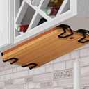 8pcs Under Cabinet Cutting Board Holder Pot Lid Organizer Rack Storage Stainless Steel Under Shelf Counter Chopping Board (Black)