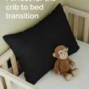 Toddler Pillow with Microfiber Pillowcase - 13x18 Small Kids Pillow for Sleeping, Travel, Car, Nursery & Toddler Bed - Soft & Fluffy - Ideal for Crib & Cot - Machine Washable - Ages 2 and Up - Black