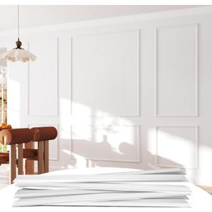 Peel and Stick Wall Molding Kit Set of 6 Frames, Premade Wainscoting Panels for Interior Wall Decor, Molding Trim for Living Room Bedroom Corridor Home Accent Walls Panel