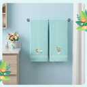 2 Pcs Hummingbird Hand Towels for Bathroom Decorative Fancy Bathroom Towels Embroidered 100% Cotton Spring Bath Towel 13.4x29 Inch for Home Kitchen Dcor (Blue, Hummingbird)