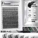 Flaunt Lash Clusters Kit Wispy Cluster Eyelash Extensions Kit CD-Curly Natural Individual Lashes DIY Lash Extension Kit 132Pcs Flora Cluster Lashes with Bond and Seal and Tweezers by Mavphnee (8-18MM)