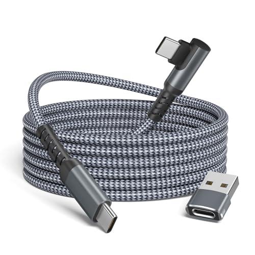 Basesailor iPhone 16 15 Pro Max Charger Cable,USB C to USB C 100W Cable 10FT with USB A Adapter,Right Angle Fast Car Charging PD Cord for MacBook,iPad 10 Air 5 4 Mini 6,Samsung S24 S23 S22,A14 A13 A54