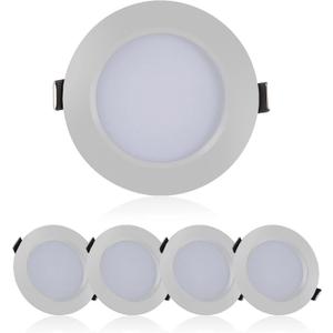 RV Boat Recessed Ceiling Light, 4 Pack 12-24V DC LED Puck & Down Light, Aluminium