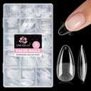 UNA GELLA Almond Nail Tips Medium 15 Sizes 300PCS Pre-Etched Gel Acrylic Nail Tips Almond Shape Easy Salon Press On Nails Long-Lasting Hold Full Cover Fake False Nails Snug Fit