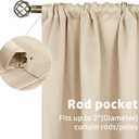 BGment Champagne Cafe Curtains 36 Inch Length - Small Kitchen Window Drapes with Rod Pocket for Bathroom Privacy Blinds, 29 x 36 Inch, 2 Panels