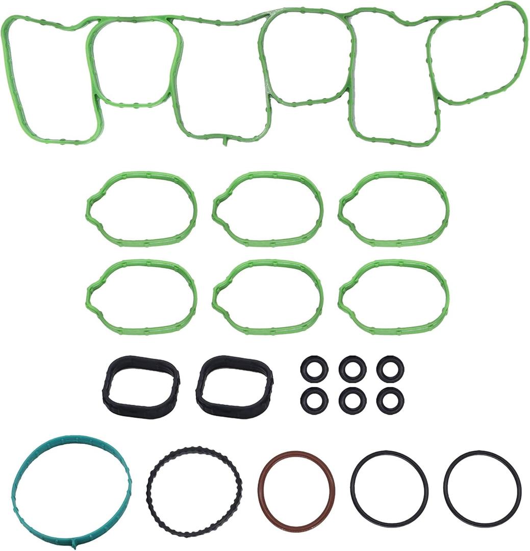 Engine Intake Manifold Gasket Set MS971181 Compatible with Lincoln Ford F-150 Edge Explorer Flex Fusion Police Interceptor Transit-150 250 350 HD MKS MKT MKX MKZ 3.5L 3.7L V8