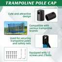 Geelin 12 Pcs Trampoline Pole Caps, 1.2 Inch Diameter Trampoline Enclosure Pole Caps Covers Toppers with Screw Wrench Trampolines Replacement Parts for Net Hook Frame Protection
