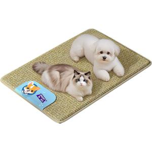 Pet Cooling Mat for Dogs and Cats  Natural Rattan Straw Pad, Breathable Summer Pet Pad for Small & Medium Pets, Anti-Slip Cool Mattress for Indoor & Outdoor Use (Medium)