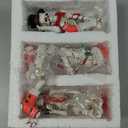 Soulchen 3 Pcs Christmas Skeleton Table Decorations Fiddleable Christmas Skull Figurines 7.5" Tall Tabletop Decorations for Party Indoor Outdoor Fireplace Home Kitchen Office